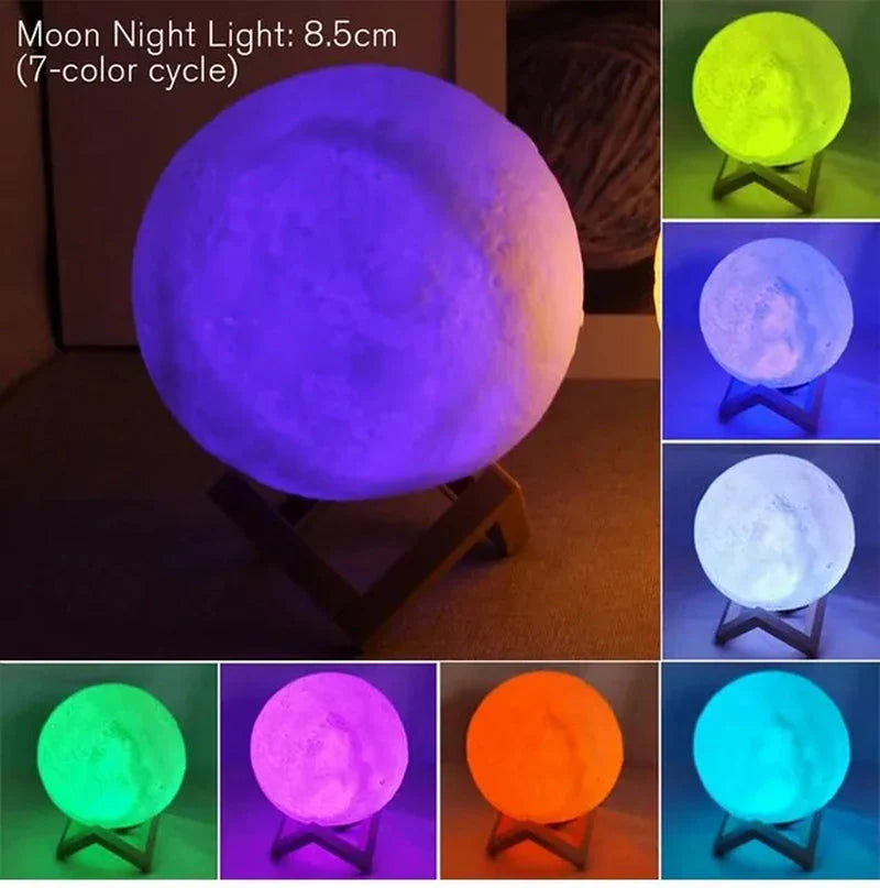 LED Moon lamp With Bright Lights and Multiple colour options 8.5cm 