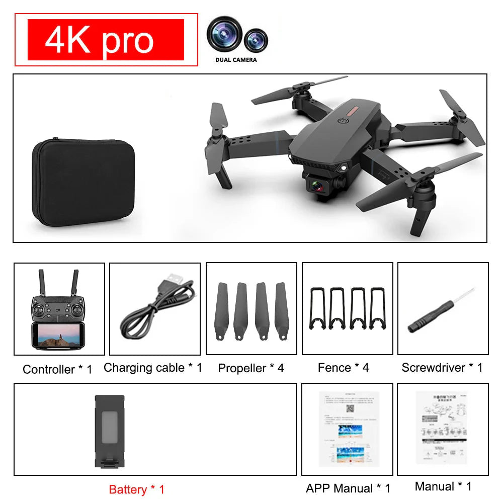 Pro Foldable Quadcopter Drone - Optional Camera + Bag 