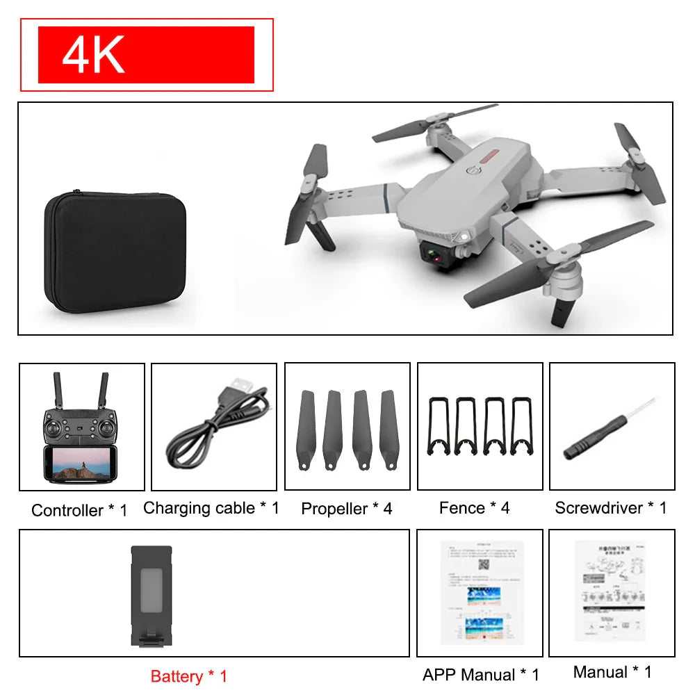 Pro Foldable Quadcopter Drone - Optional Camera + Bag 