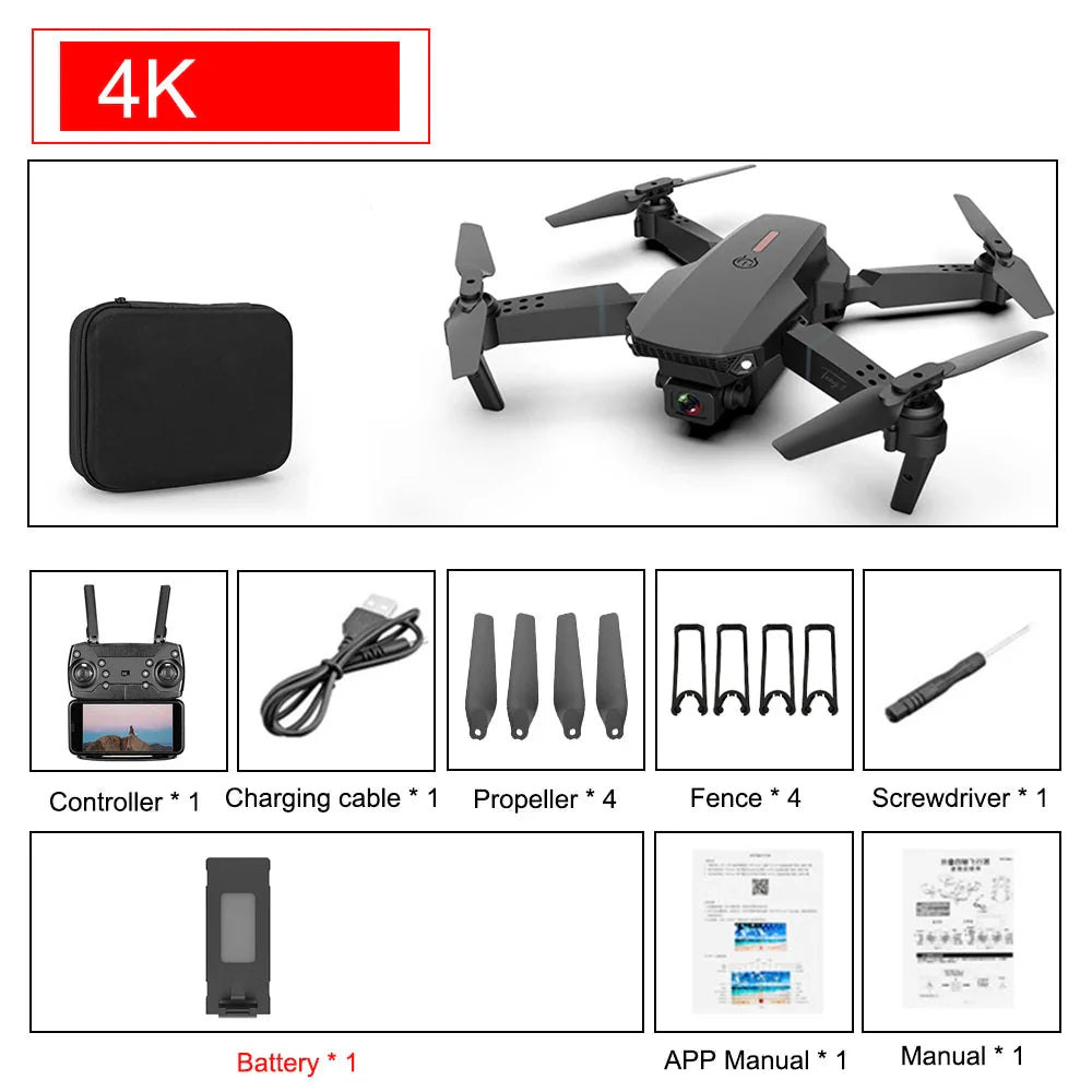 Pro Foldable Quadcopter Drone - Optional Camera + Bag 