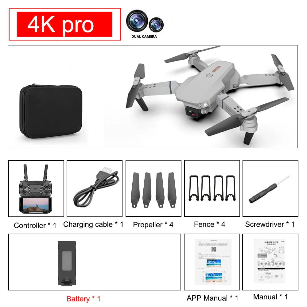 Pro Foldable Quadcopter Drone - Optional Camera + Bag 